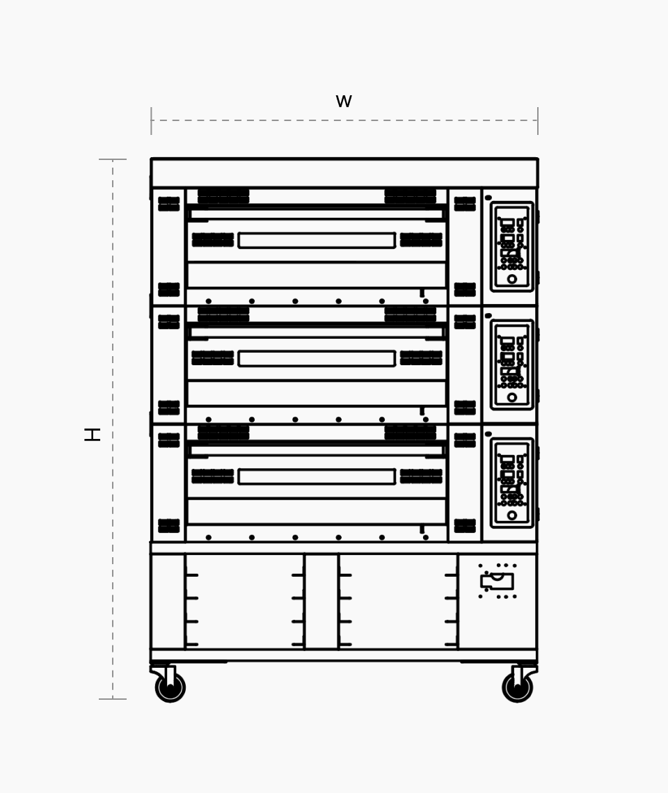 Convergence Oven 2 trays 3 tiers floor plan images